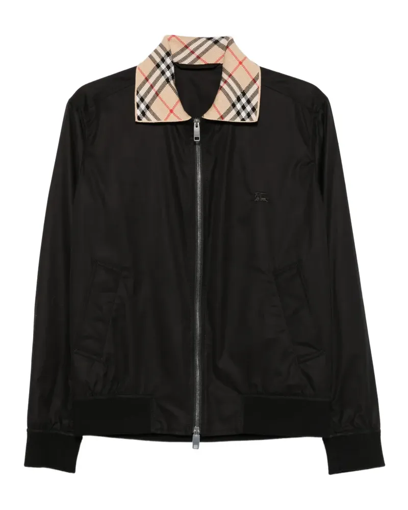 Burberry Jacke mit kariertem Kragen - Schwarz Schwarz