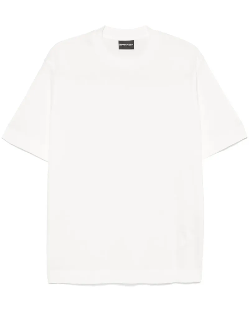 Emporio Armani T-Shirt mit Jacquard-Logo - Weiß Weiß