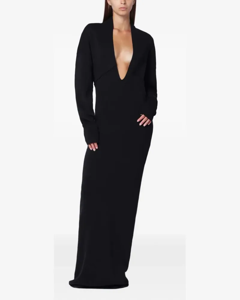 Entire Studios Langärmeliges Maxikleid mit tiefem Ausschnitt - Schwarz Schwarz