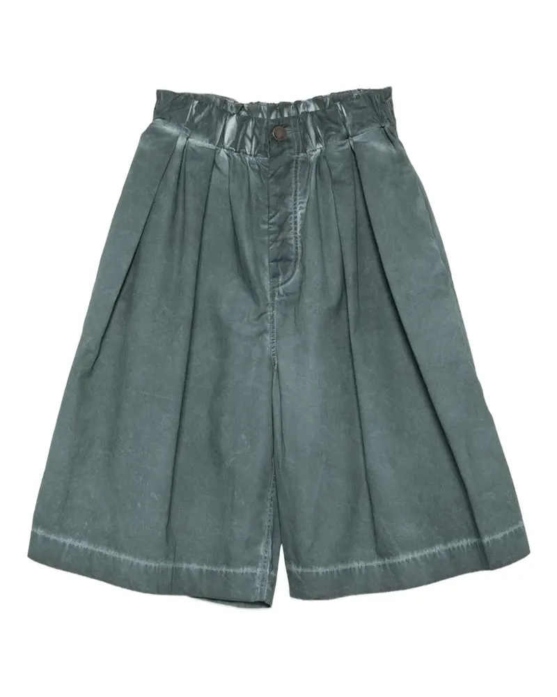 Uma Wang pleated elasticated-waist shorts - Blau Blau