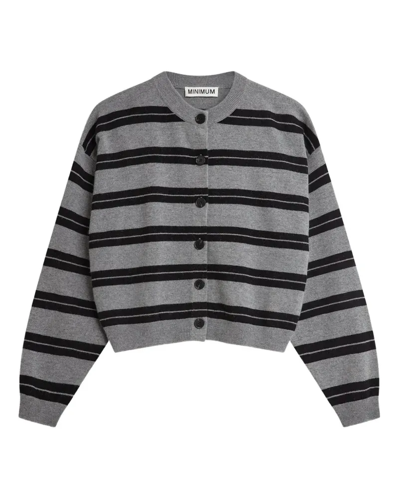 Minimum Assiana Cardigan mit Querstreifen - Grau Grau