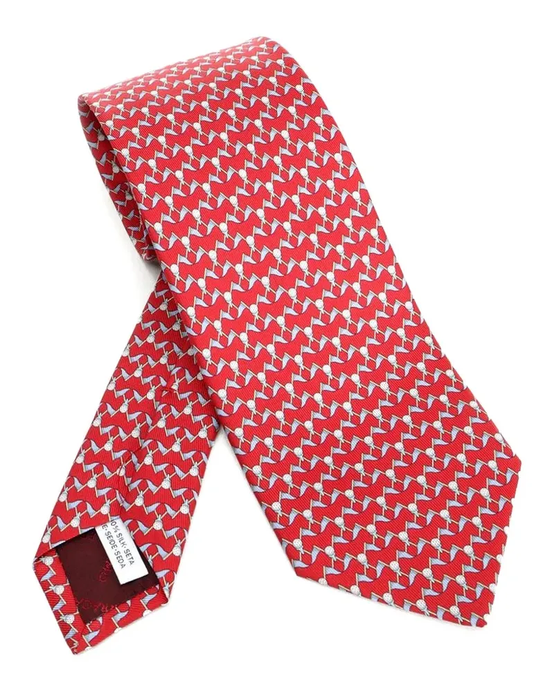 Ferragamo Club-print silk tie - Rot Rot