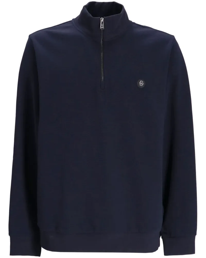HUGO BOSS Sweatshirt mit Logo-Patch - Blau Blau