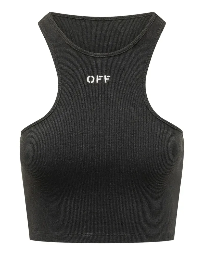 OFF-WHITE Off-stamp ribbed top - Schwarz Schwarz