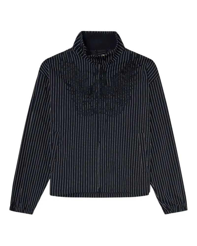 Diesel pinstripe Phoenix-embroidered jacket - Blau Blau