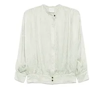 Seidenbluse mit abstraktem Print - Grün