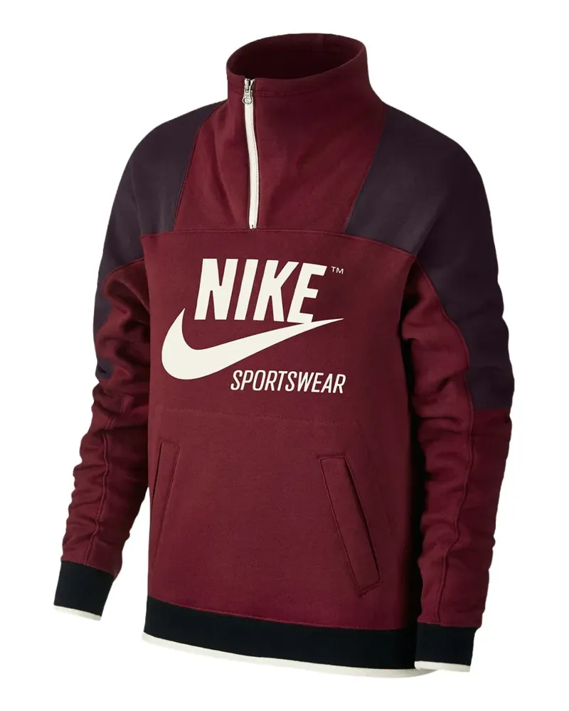 Nike Archive Sweatshirt mit kurzem Reißverschluss - Rot Rot