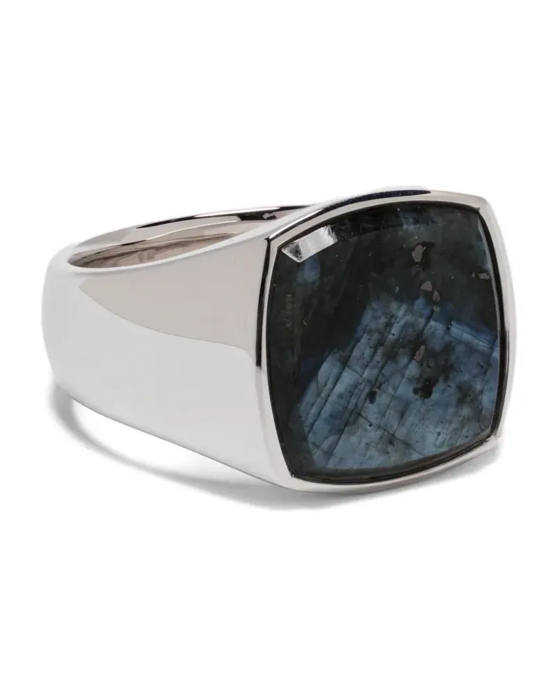 Tom Wood Cushion Larvikite Ring - Silber Silber