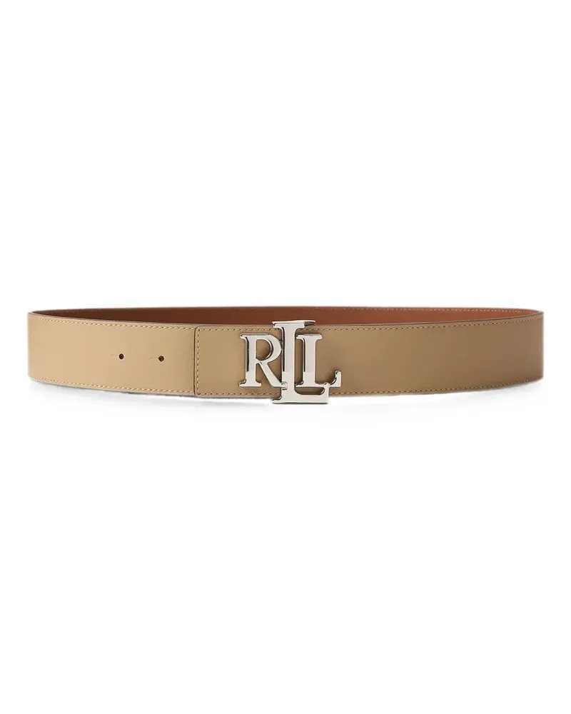Ralph Lauren reversible logo-plaque leather belt - Braun Braun