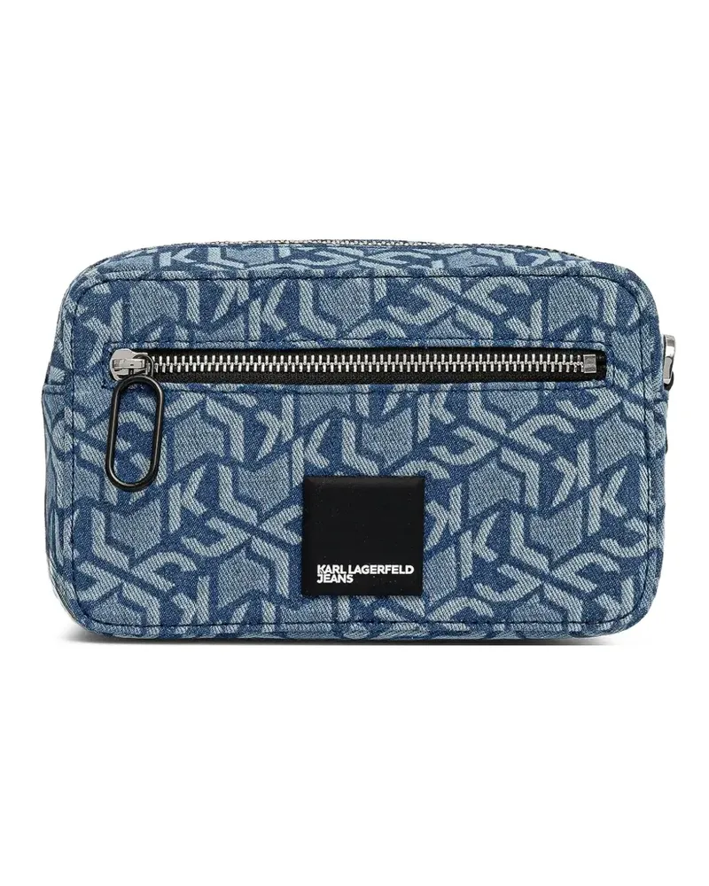 Karl Lagerfeld Umhängetasche mit Logo-Muster - Blau Blau