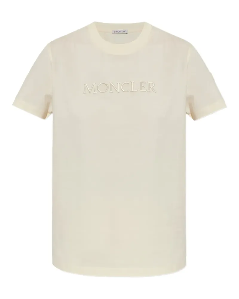 Moncler T-Shirt mit Logo-Stickerei - Nude Nude