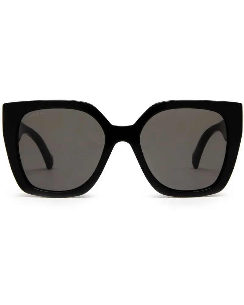 Gucci Eckige Sonnenbrille - Schwarz Schwarz
