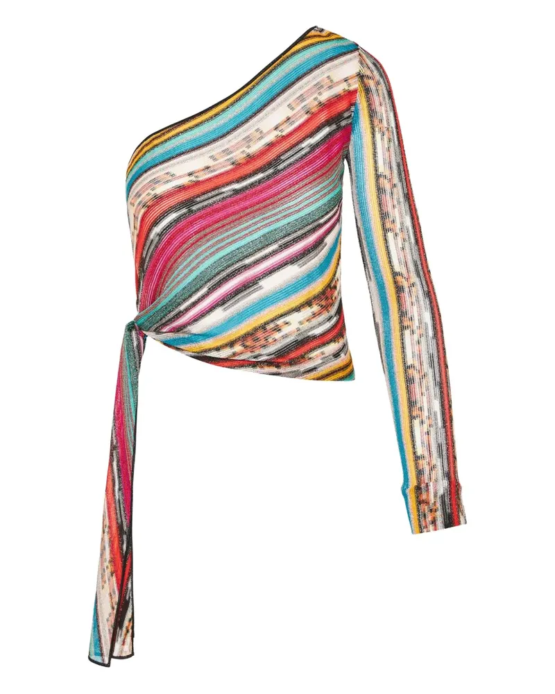 Missoni Gestreiftes One-Shoulder-Top - Rosa Rosa