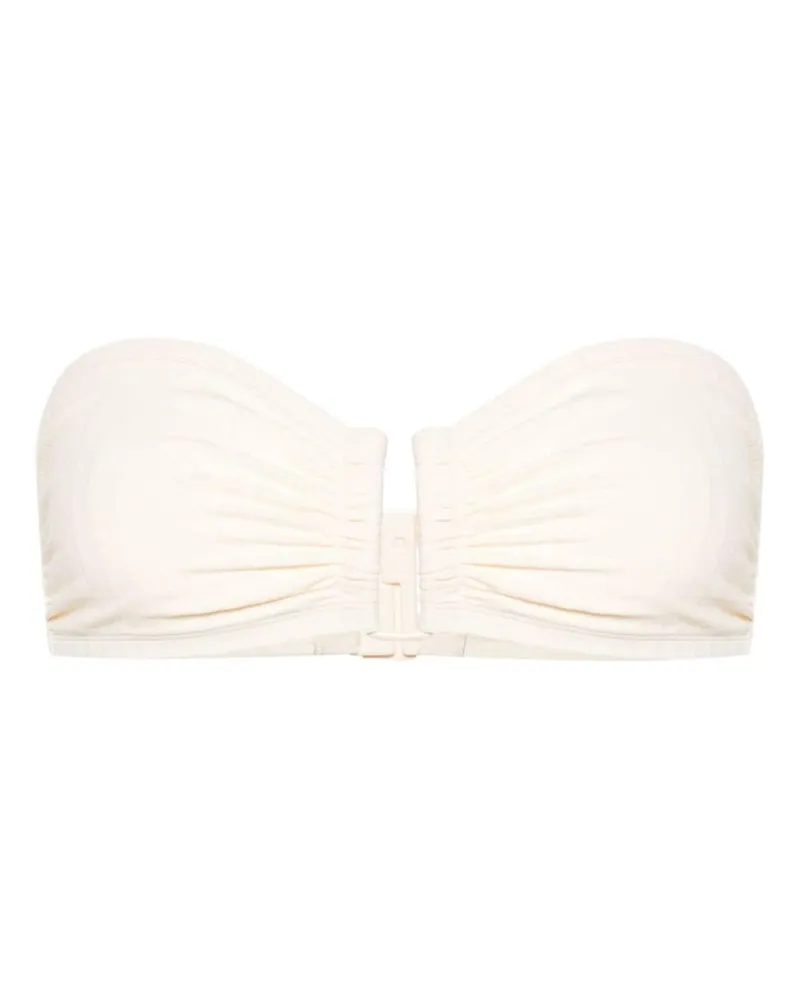 Eres Geripptes Bandeau-Bikinioberteil - Weiß Weiß