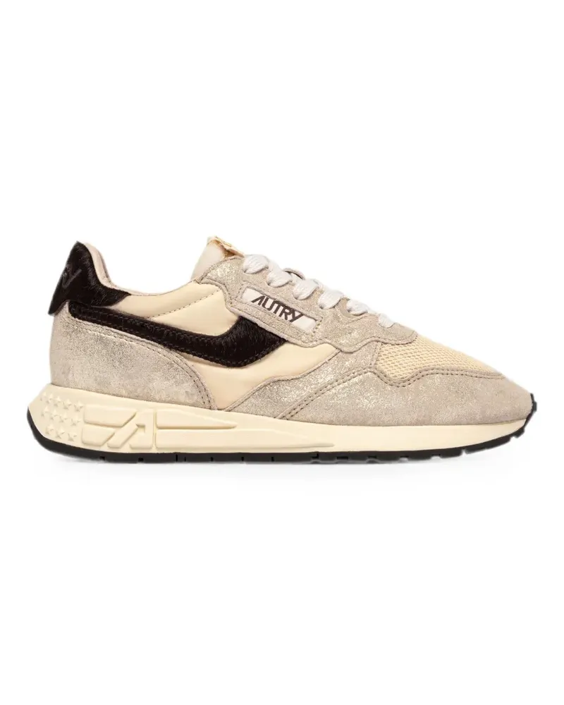 AUTRY Reelwind pony-effect suede-panelled sneakers - Nude Nude