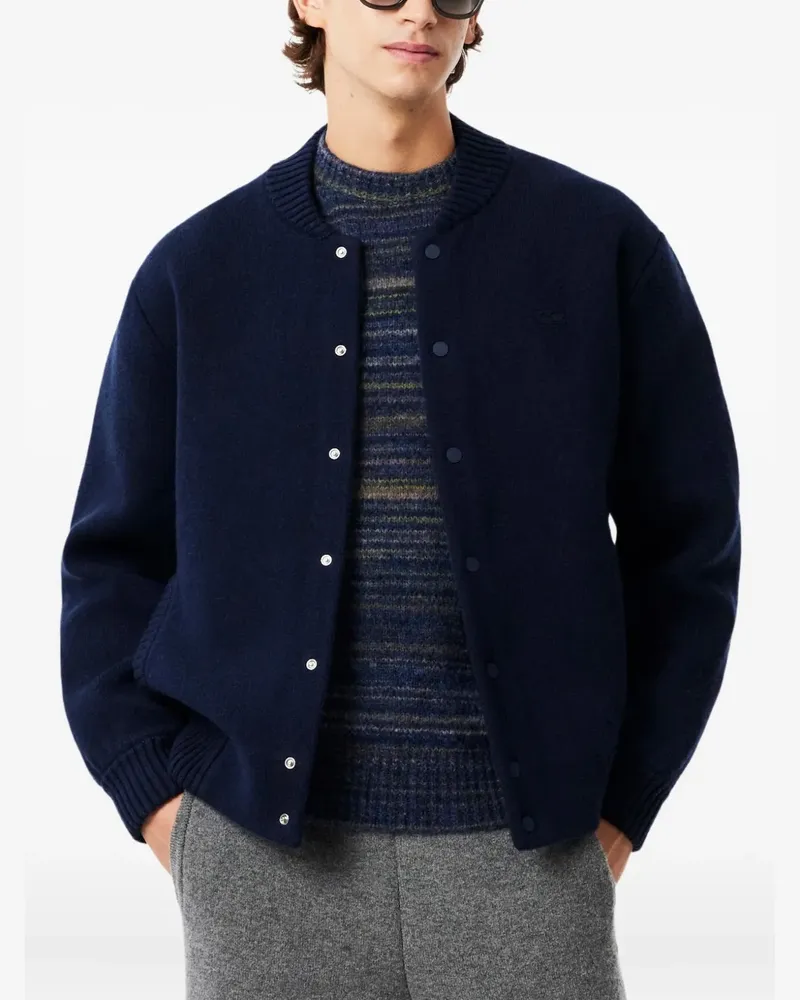 Lacoste buttoned-wool bomber jacket - Blau Blau