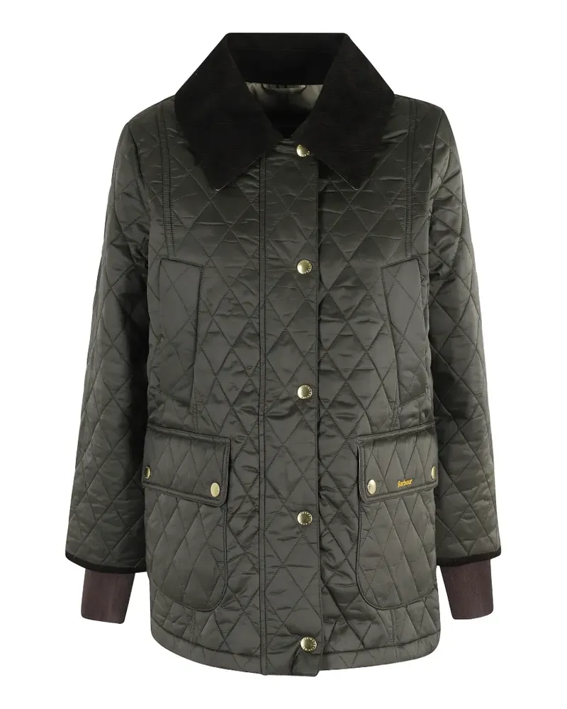 Barbour quilted corduroy-collar jacket - Grün Grün