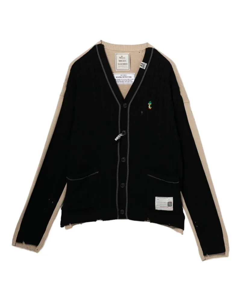 MIHARAYASUHIRO Cardigan mit Zopfmuster - Schwarz Schwarz