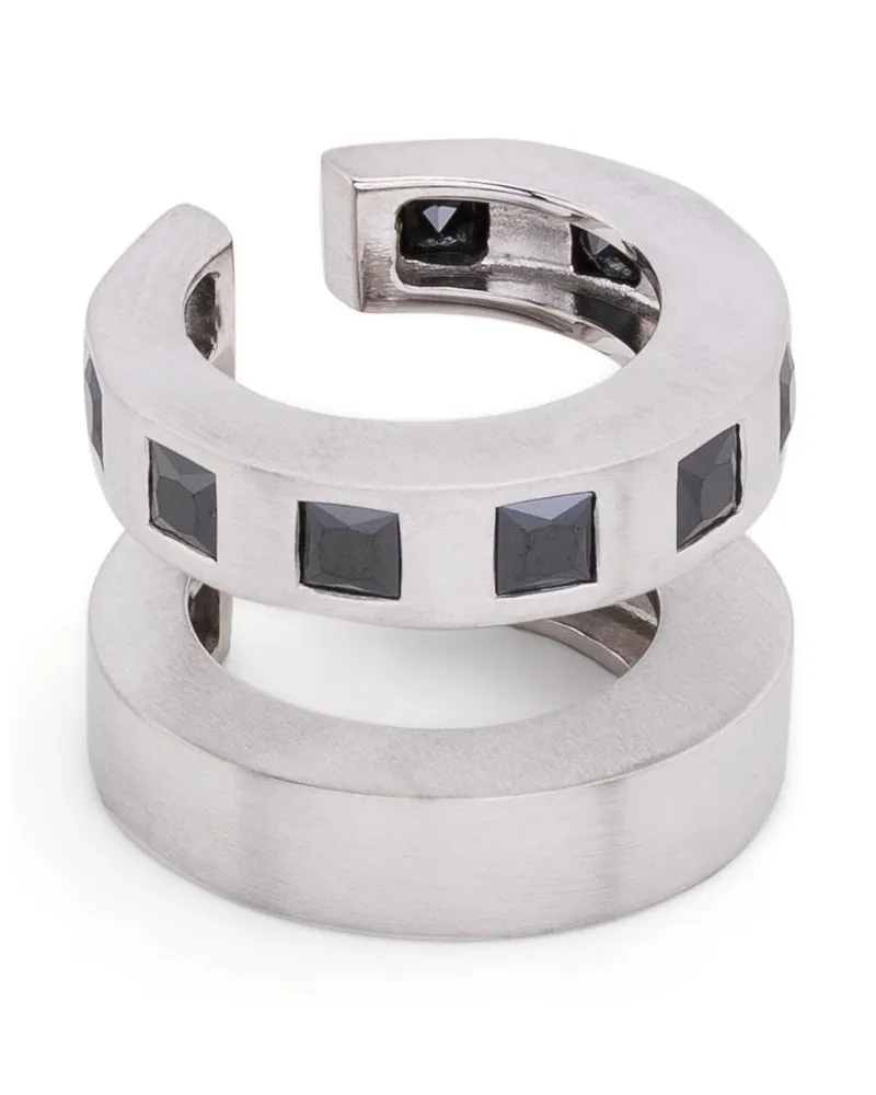 Tom Wood Doppelte Ear Cuffs mit Zirkonia - Silber Silber