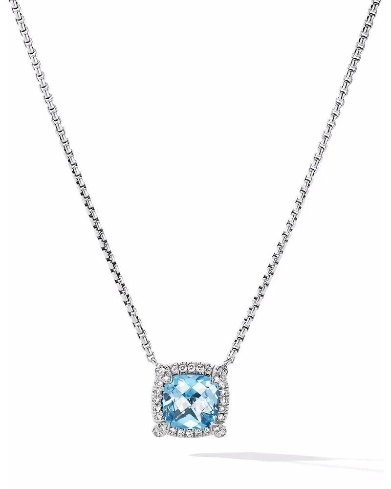 David Yurman Petite Chatelaine Halskette mit Topas und Diamanten - Silber Silber