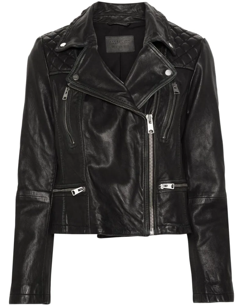 AllSaints Bikerjacke im Distressed-Look Schwarz