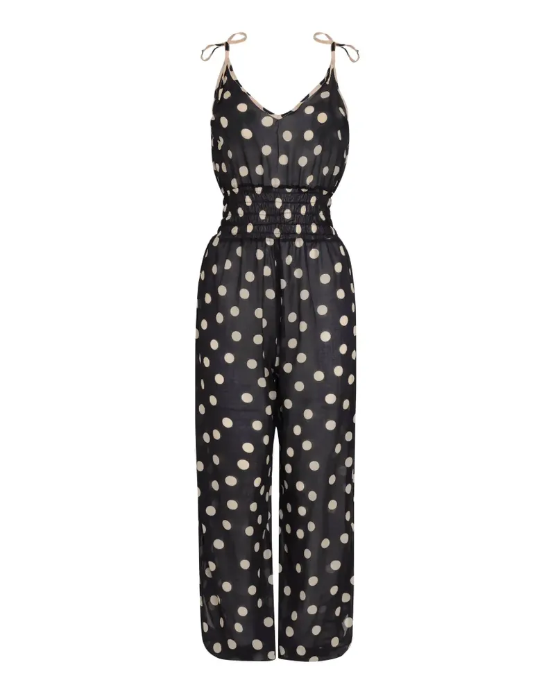 BRIGITTE Anne polka-dot tie-strap jumpsuit - Schwarz Schwarz
