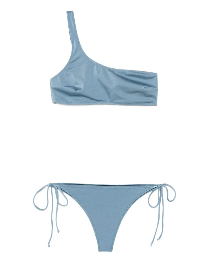 MC2 Saint Barth One-Shoulder-Bikini mit Schleifenverschluss - Blau Blau