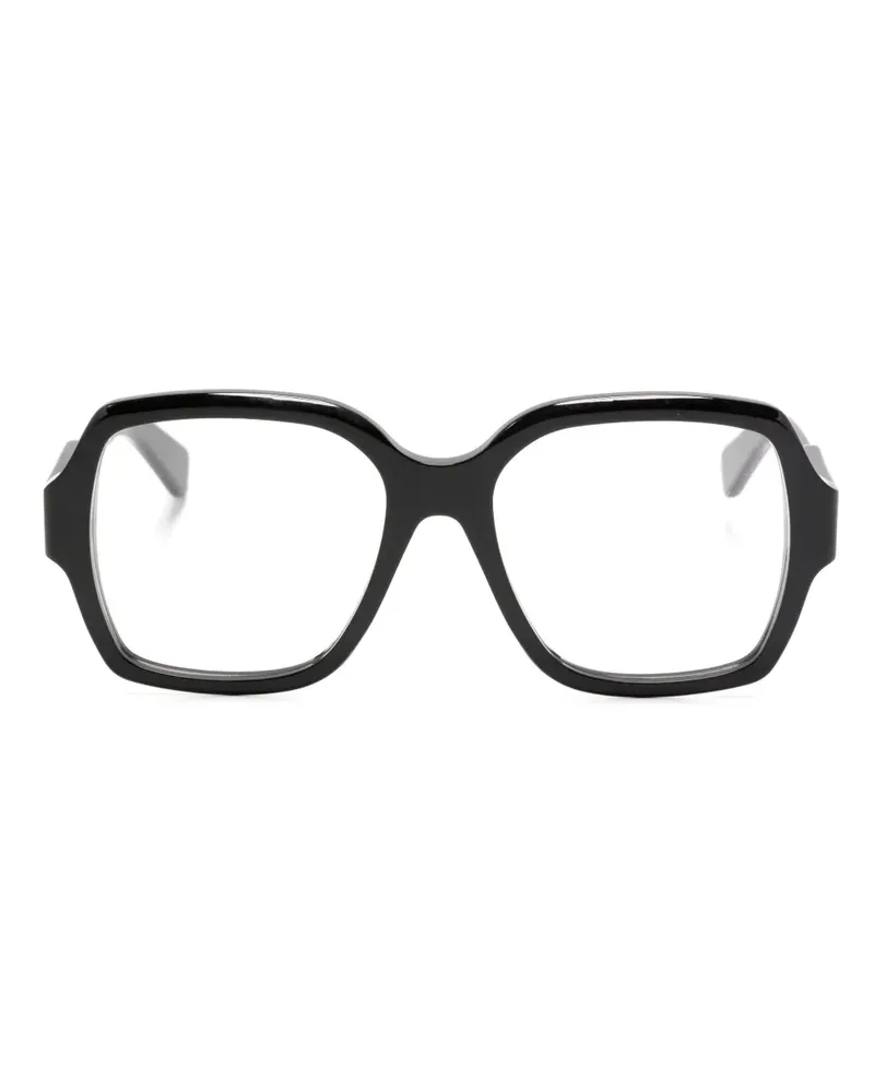 Chloé Eckige Brille mit Logo-Print - Schwarz Schwarz