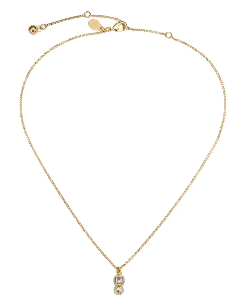 Jimmy Choo cube pearl-pendant necklace - Gold Gold