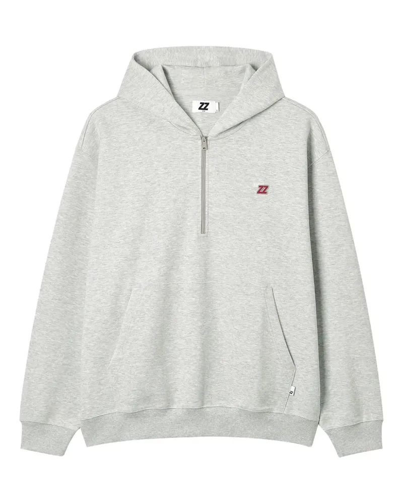 Izzue Hoodie mit kurzem Reißverschluss - Grau Grau