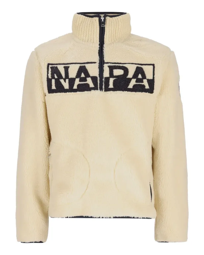 Napapijri logo-fleece half-zip sweater - Nude Nude