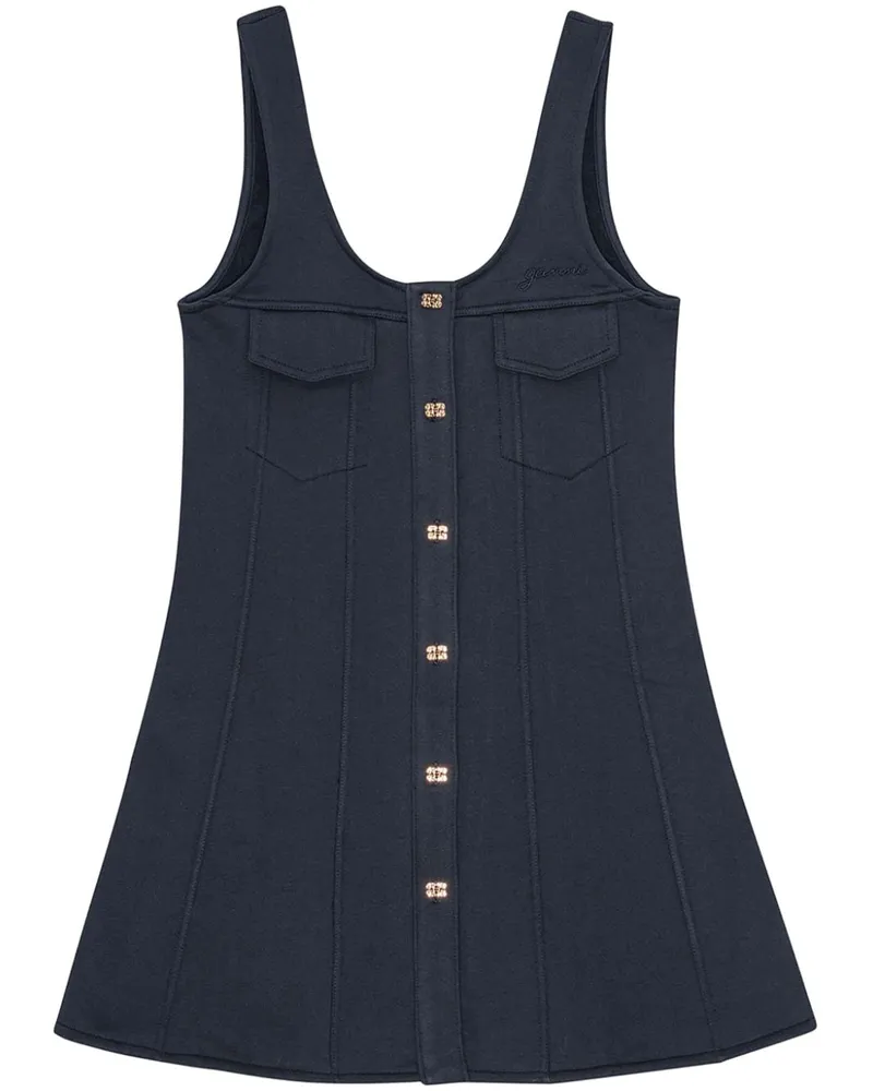 Ganni Minikleid mit Knopfverschluss - Blau Blau