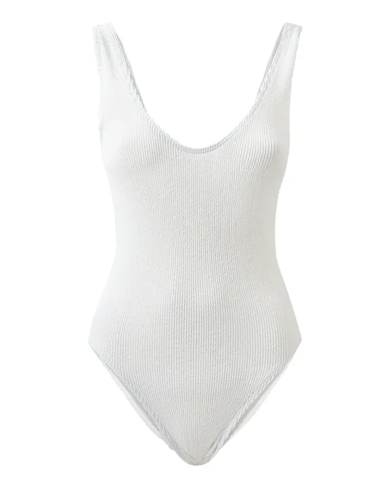 bond-eye crinkle-effect swimsuit - Weiß Weiß