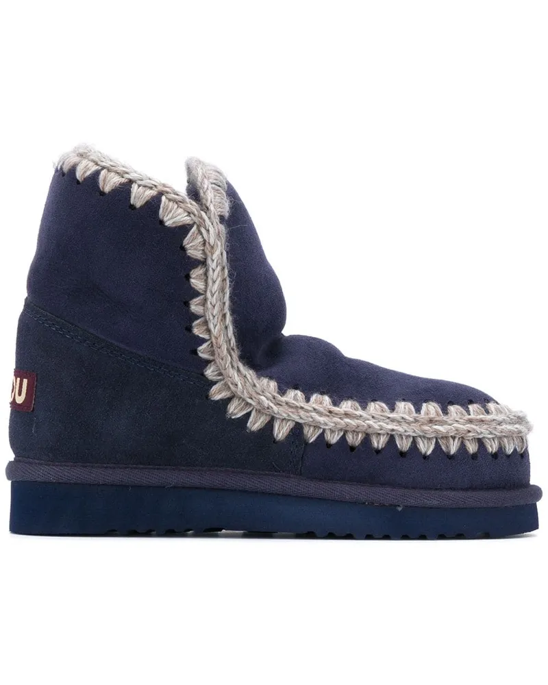 Mou Eskimo' Stiefeletten mit gehäkelten Borten - Blau Blau