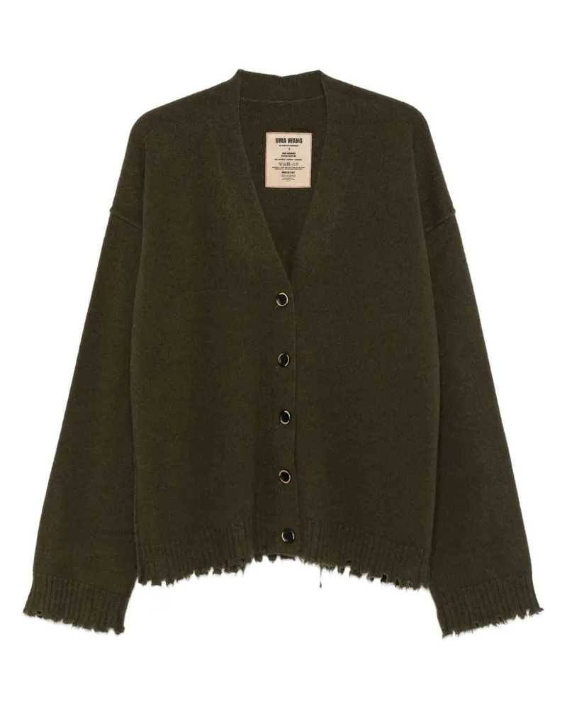 Uma Wang Ausgefranster Cardigan mit Knöpfen - Grün Grün