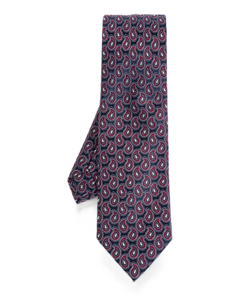 Etro paisley-print silk tie - Blau Blau