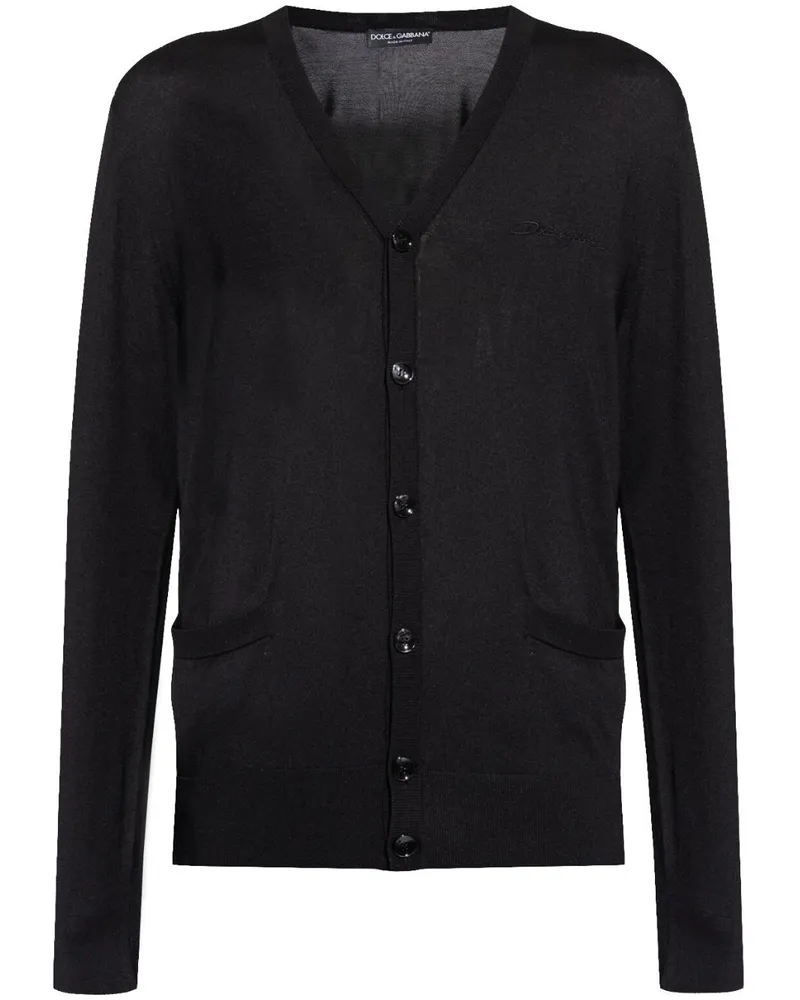 Dolce & Gabbana Cardigan mit Logo-Stickerei - Schwarz Schwarz