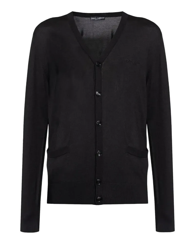 Dolce & Gabbana Cardigan mit Logo-Stickerei - Schwarz Schwarz