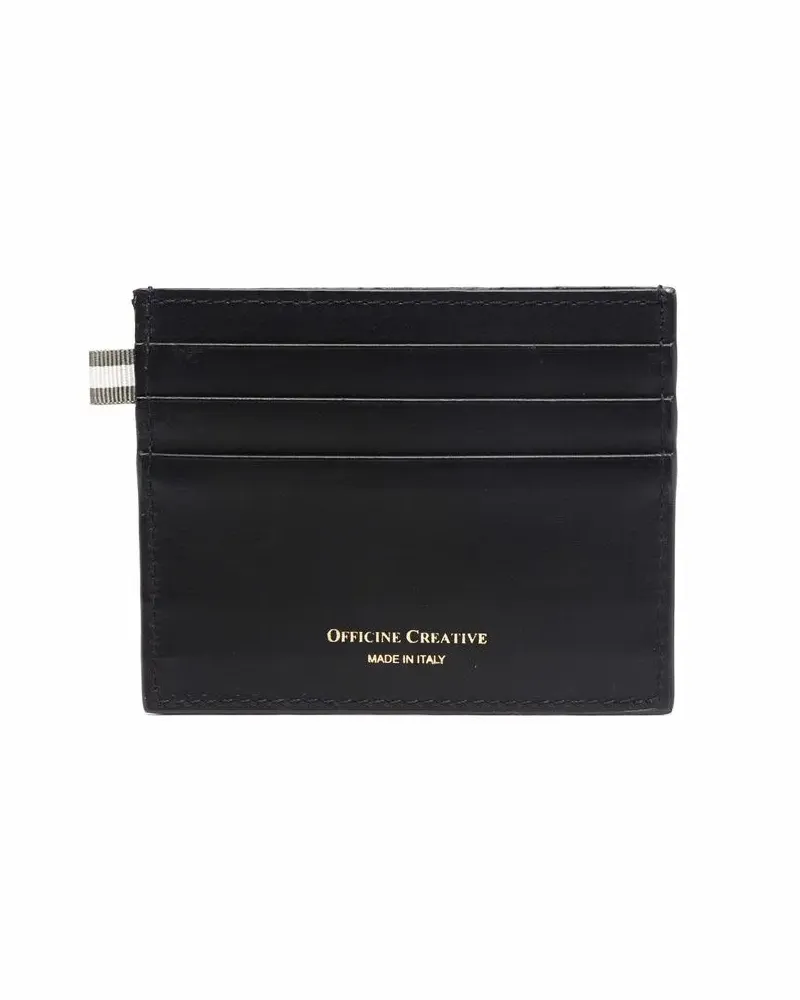 Officine Creative Italia Boudin Kartenetui mit Logo-Prägung - Schwarz Schwarz