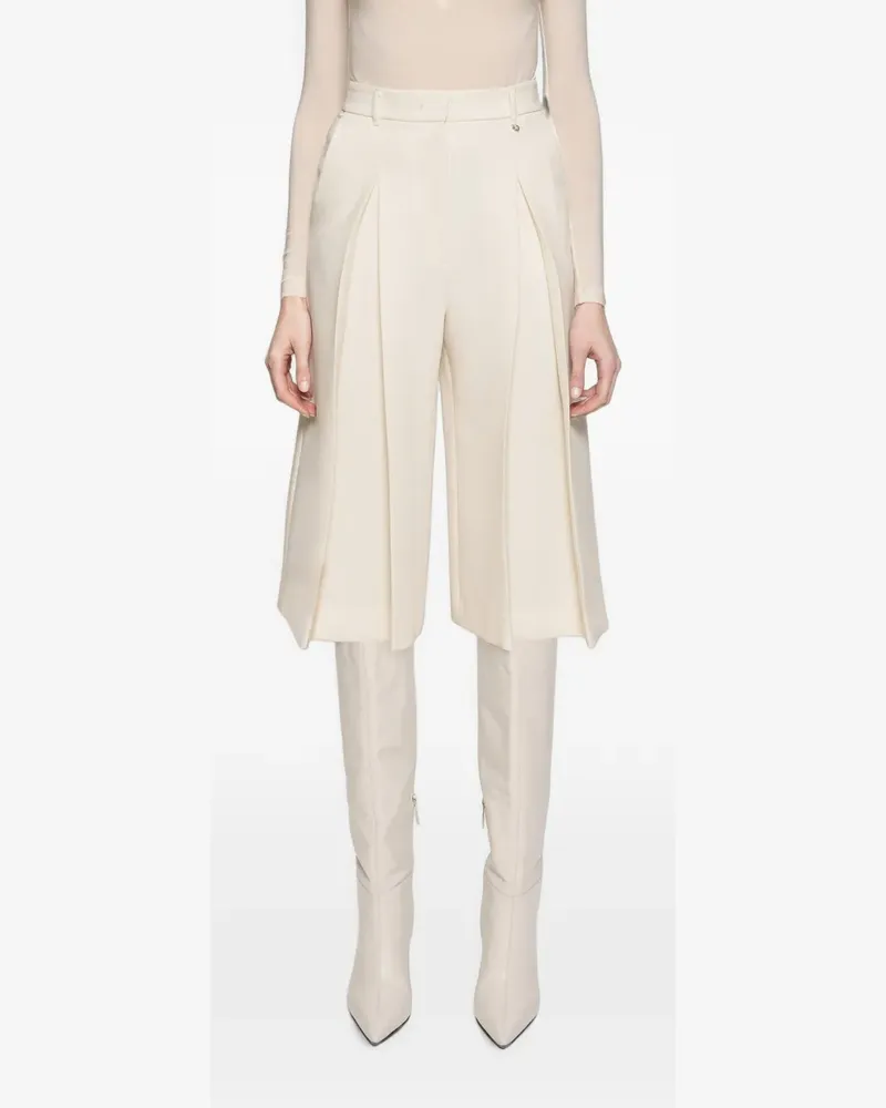 NISSA tailored high-waist bermuda shorts - Nude Nude