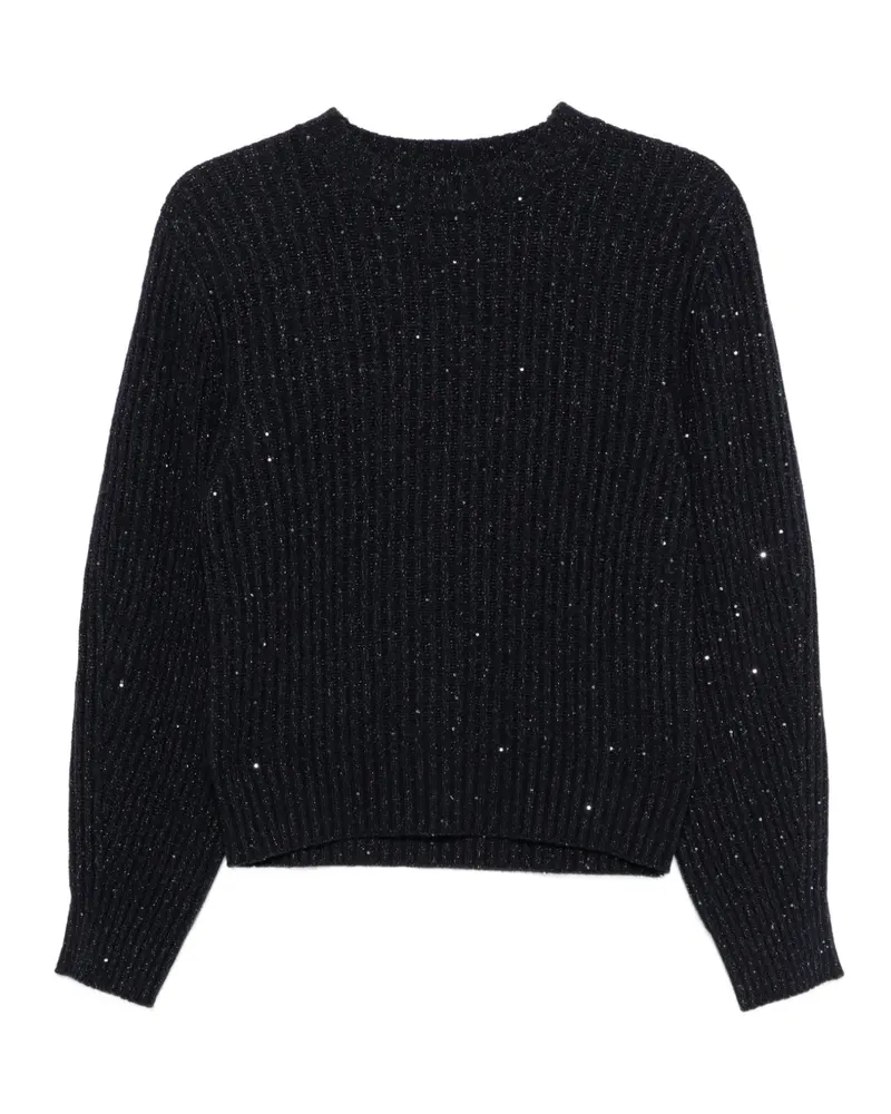 Brunello Cucinelli Gerippter Strickpullover mit Pailletten - Blau Blau