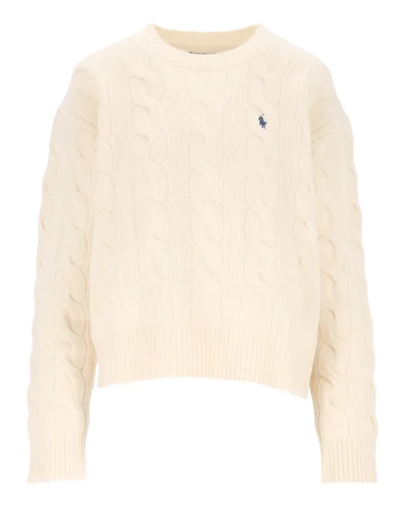 Ralph Lauren Pullover mit Zopfmuster-Pony - Nude Nude