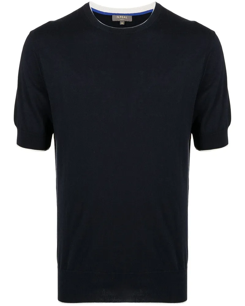 N.Peal T-Shirt mit Rundhalsausschnitt - Blau Blau