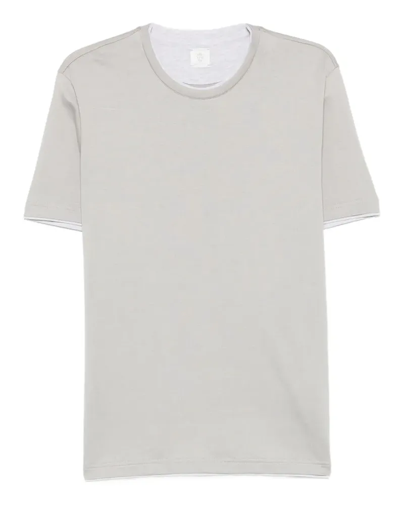 Eleventy contrast-trim short-sleeve T-shirt - Grau Grau
