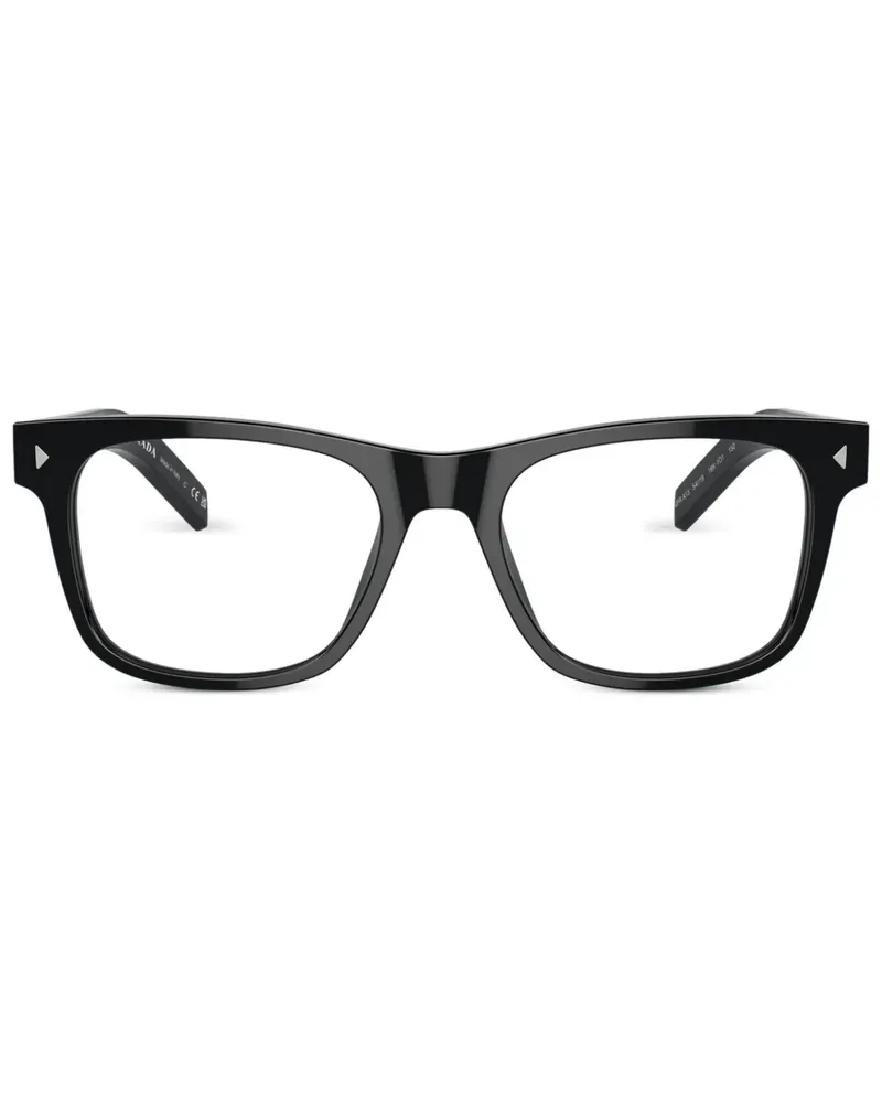 Prada Eckige Brille mit Nietendetail - Schwarz Schwarz