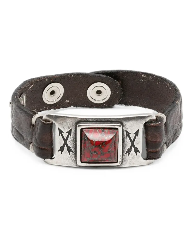 ERALDO stone-embellished leather bracelet - Braun Braun
