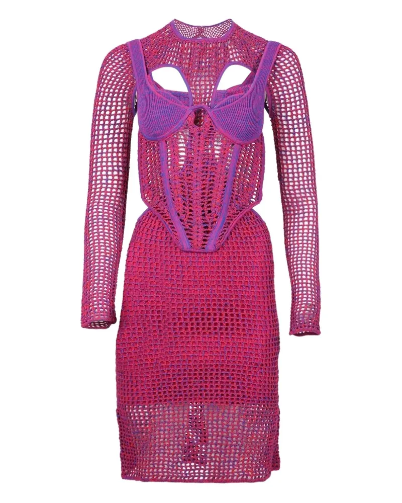 Dion Lee crochet-knit mini dress - Rosa Rosa