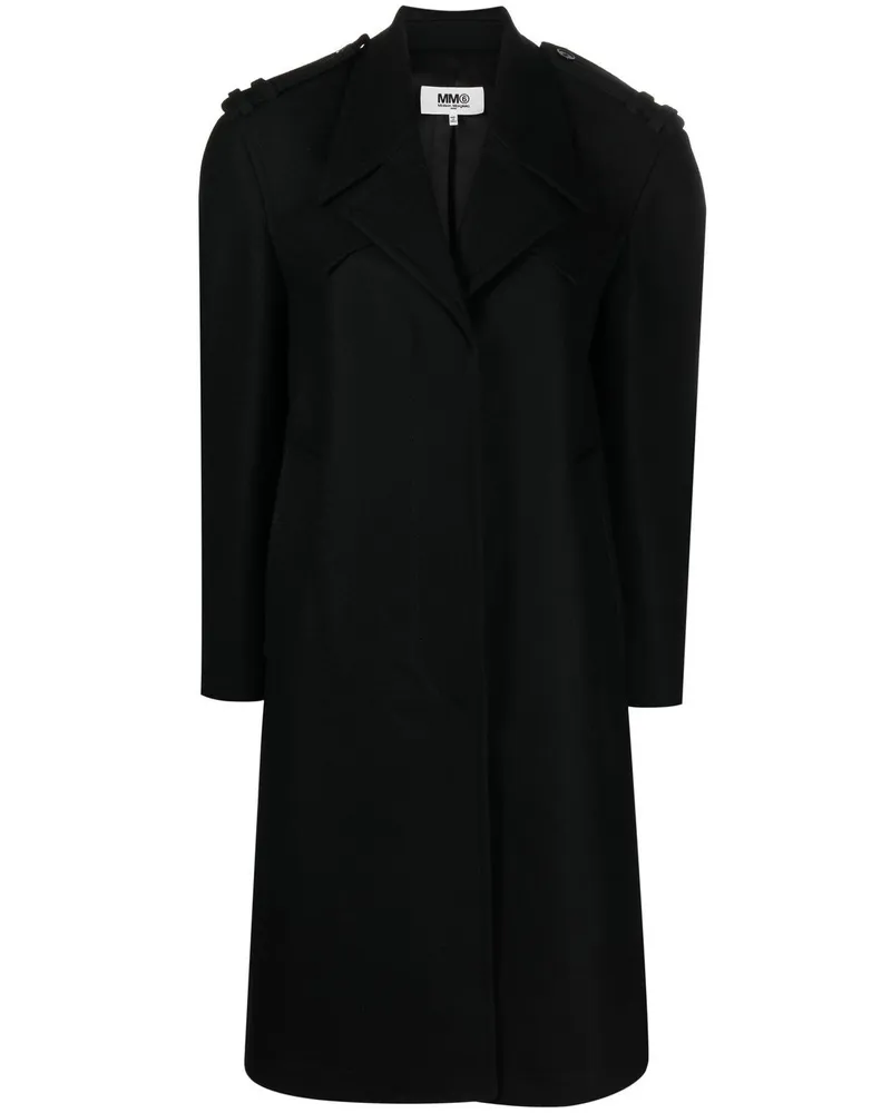 Maison Margiela Einreihiger Mantel - Schwarz Schwarz