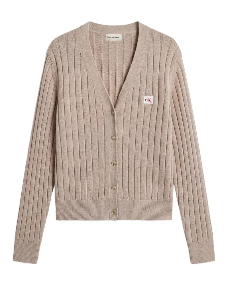 Calvin Klein ribbed-knit cardigan - Nude Nude