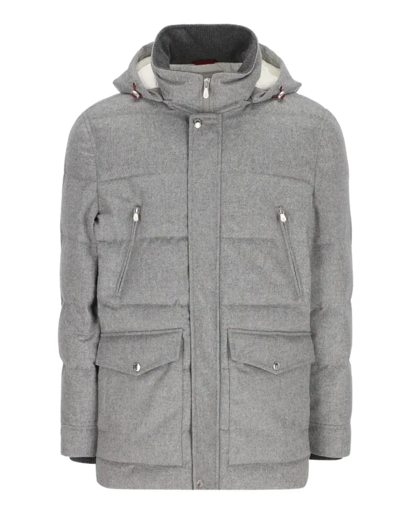 Brunello Cucinelli padded hooded coat - Grau Grau